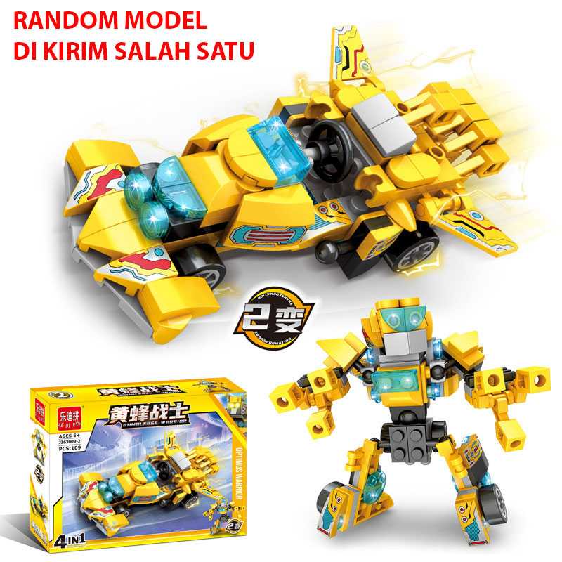 GIJ - LE DI PIN Building Blocks Mainan Bumblebee Warrior Model Acak