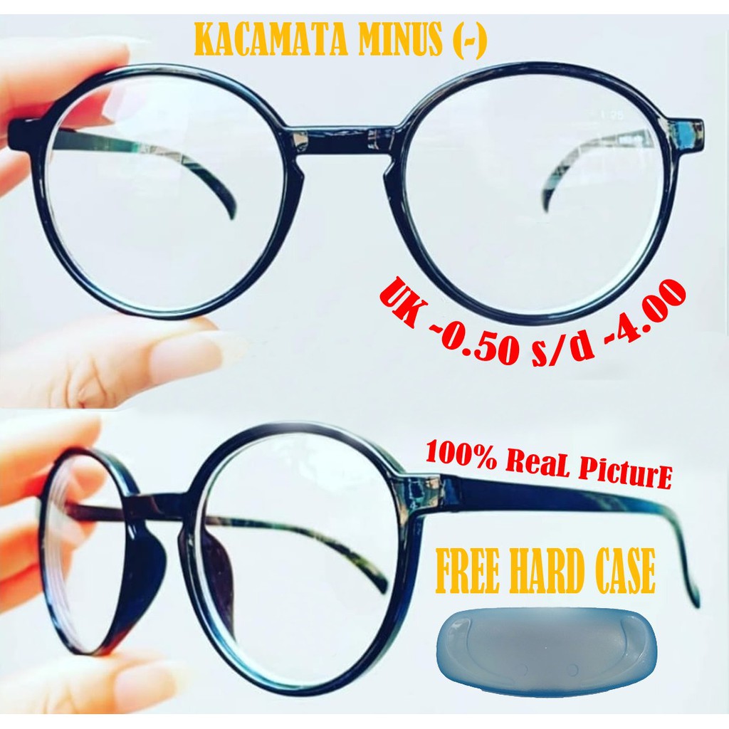 Frame Kacamata baca minus (-) kacamata minus Korea style Pria Wanita Minus Uk -0.50 Sampai -4.00 freecase