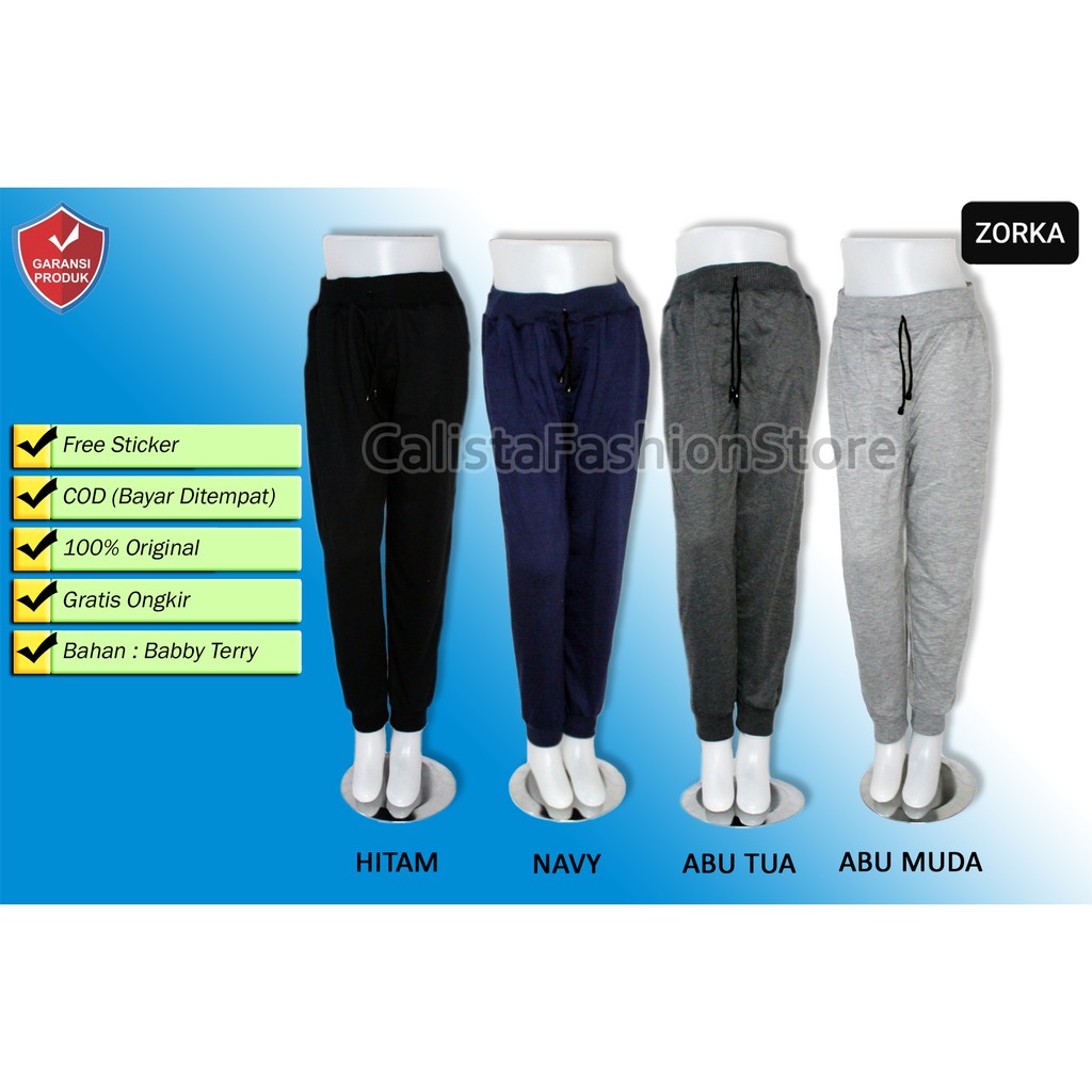 Promo Jogger Wanita Baby Terry | Celana Joger Cewek Sport Hitam Polos Tebal Murah / Trening Wanita / Training Wanita / Jogger Wanita / Joger Wanita