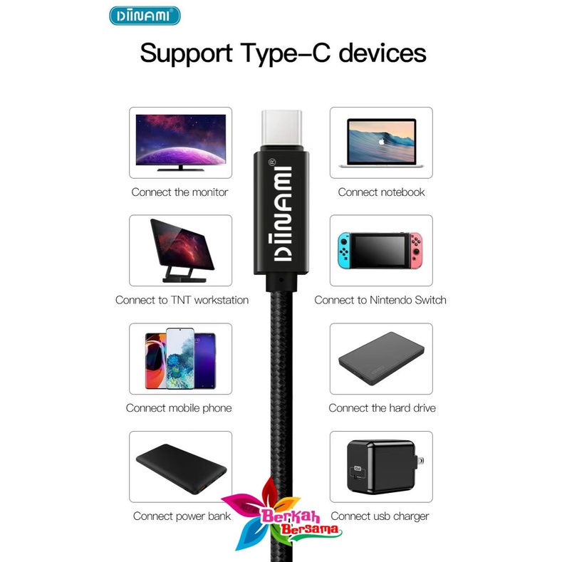 DIINAMI cable Kabel Data / Type-C ke Type-C / USB-C to USB-C / 45W Fast charging / 2 meter  &amp; 3 meter note10 note20 s21 s22 ultra MacBook air BB7109