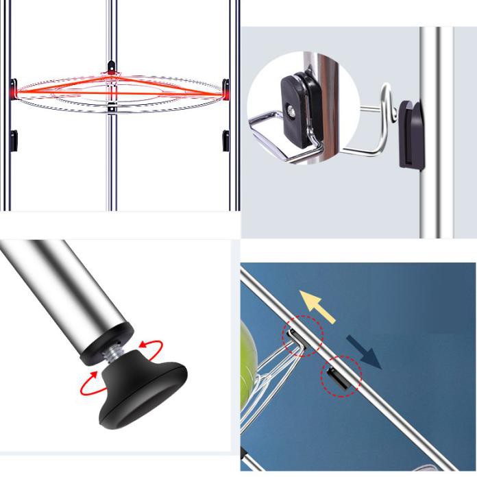 Buruan Beli - Micoe Rak Panci Peralatan Rak Dapur Bertingkat Rak 4 Tingkat