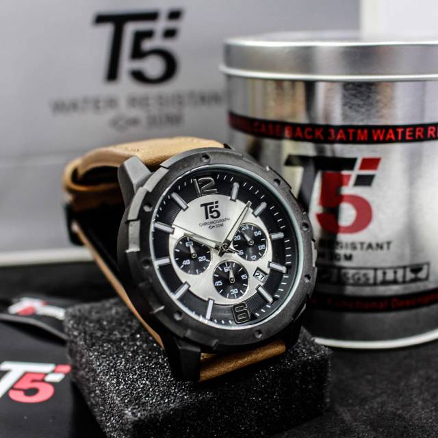 Jam Tangan T5 H3487 Original Men Watch Water Resistant Leather