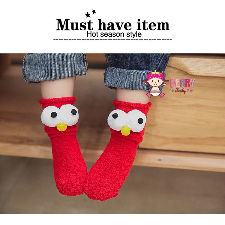 YooBerry Kaos Kaki Anak Model Korea 3D Elmo Merah Premium Kaos Kaki Boneka 3D Berry Mart