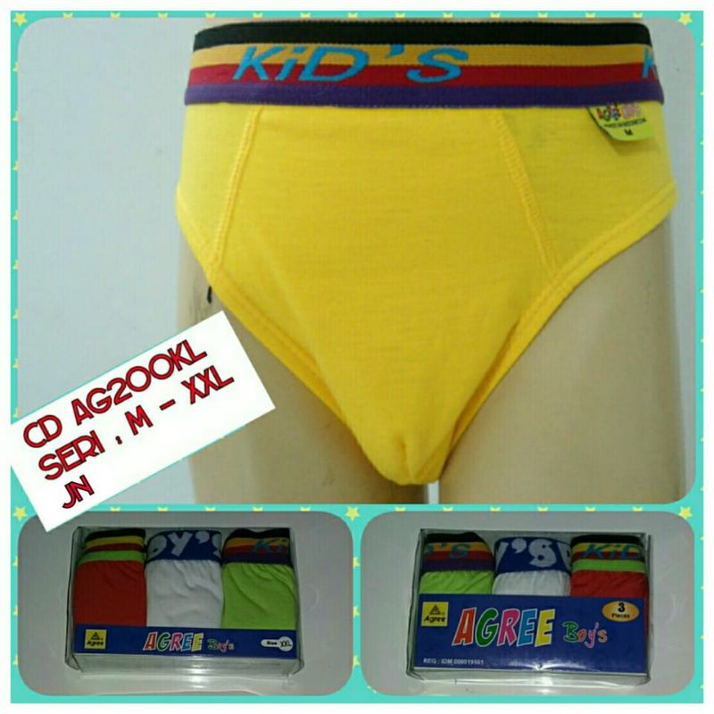 Celana Dalam Anak Laki-Laki Agree AG200KL / Cd Anak Cowok 1 Box Isi 3 Pcs