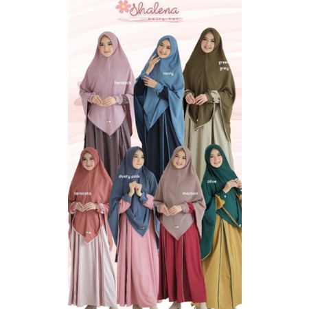 GERAI MIKA READY gamis Shalena original free hijab jumbo ity crepe