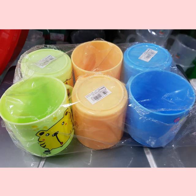 CANGKIR SANATA 014 (1 SET 6 PCS) PLASTIK / GELAS MINUM / TEMPAT MINUM