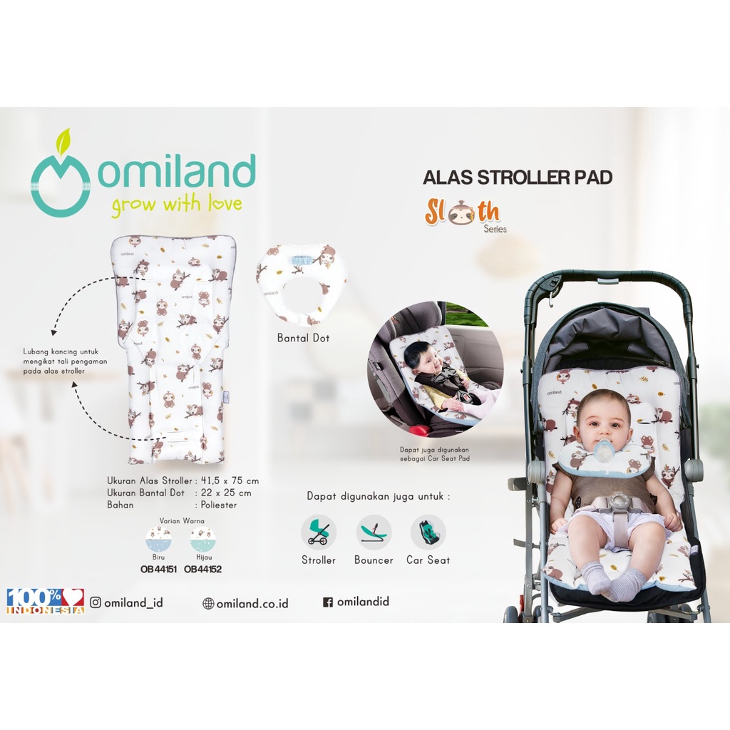 ALAS STROLLER  BAYI + BANTAL DOT / PAD + BANTAL DOT / + BANTAL PEANG SLOTH SERIES OMILAND OB391512