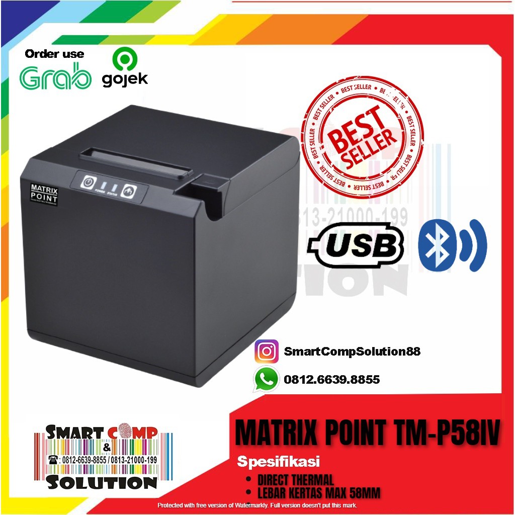 Printer Kasir Thermal Matrix Point TMP-58IV / TM-P58IV Bluetooth 58mm