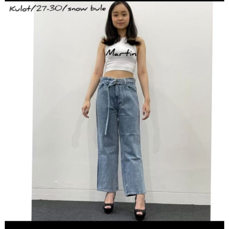 Celana panjang kulot jeans premium import