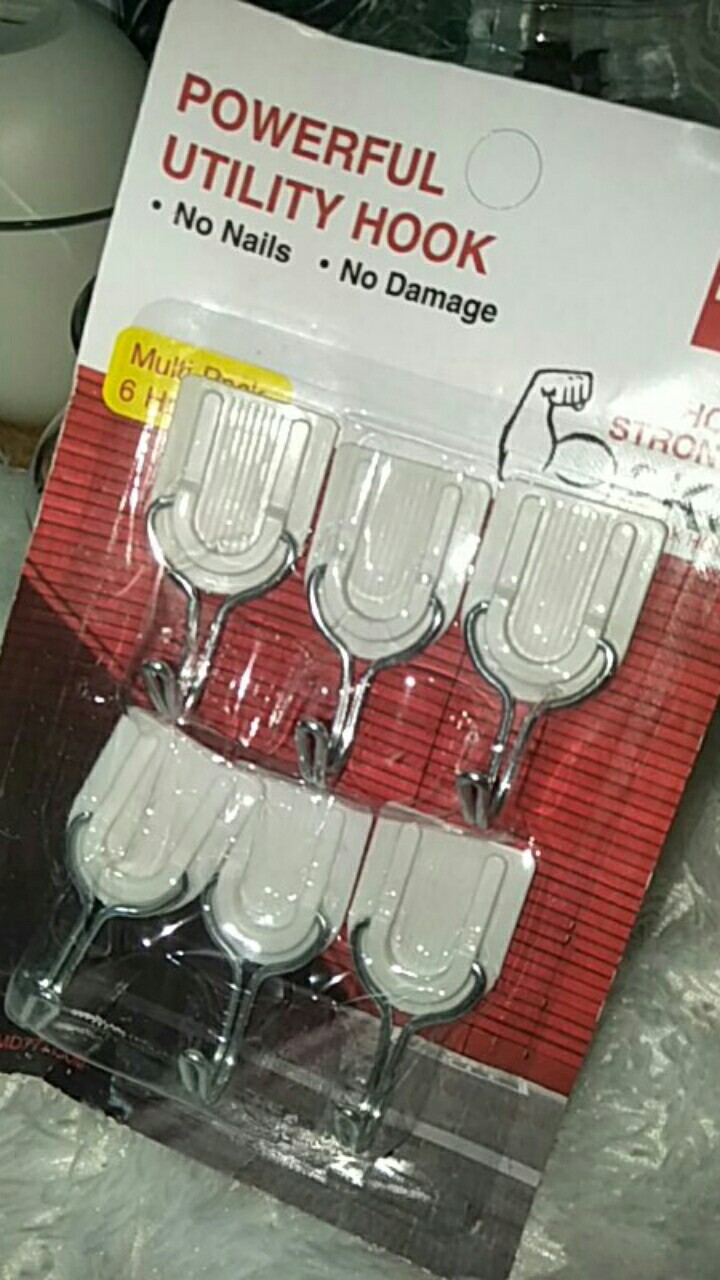 Pengait Gantungan Dinding Hook Tempel Cantolan Cantelan Set Isi 6 Pcs