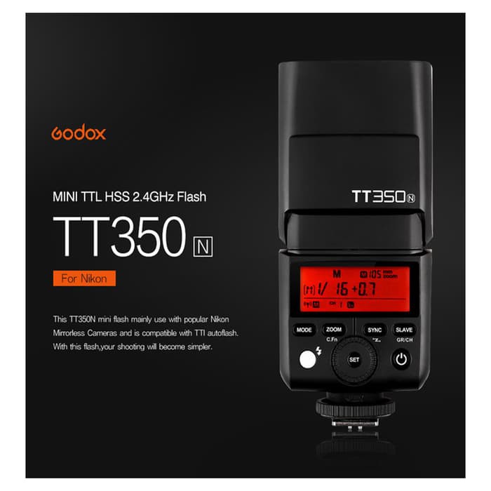 Godox TTL Camera Mirrorles Flash TT 350 N For Nikon - TT350 For Nikon