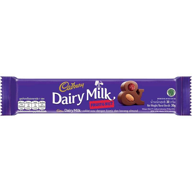 

Cadbury Dairy Milk Fruit & Nut 30 g