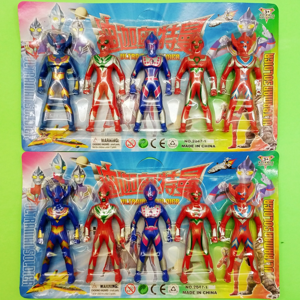 Mainan figure power rangers / Ultraman isi 5pcs murah