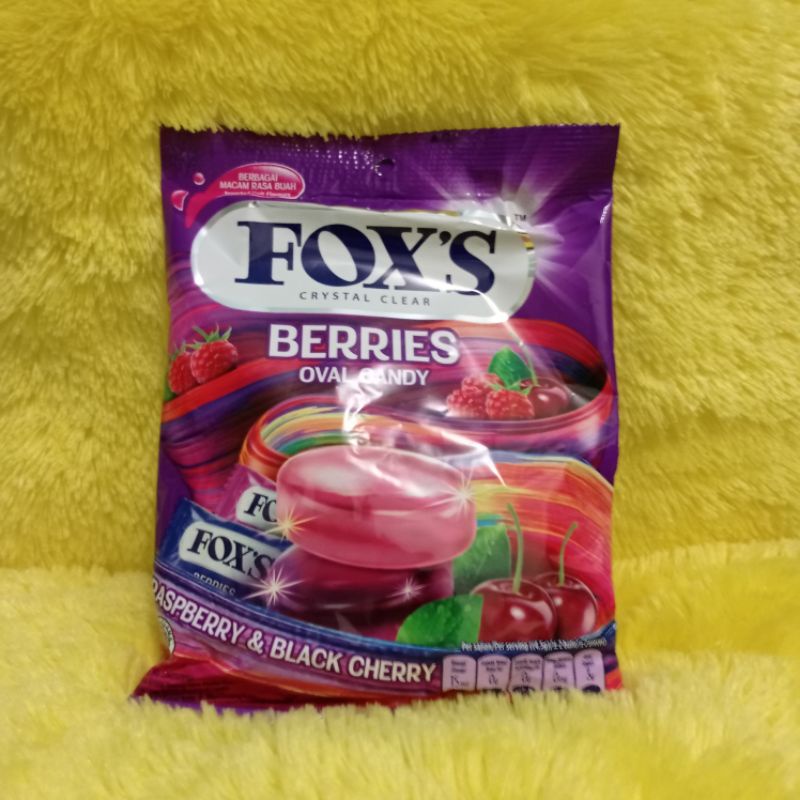 Permen FOX'S / FOX'S Crystal Clear Varian Fruits, Mint Blossom, Berries Oval Candy 125 gram