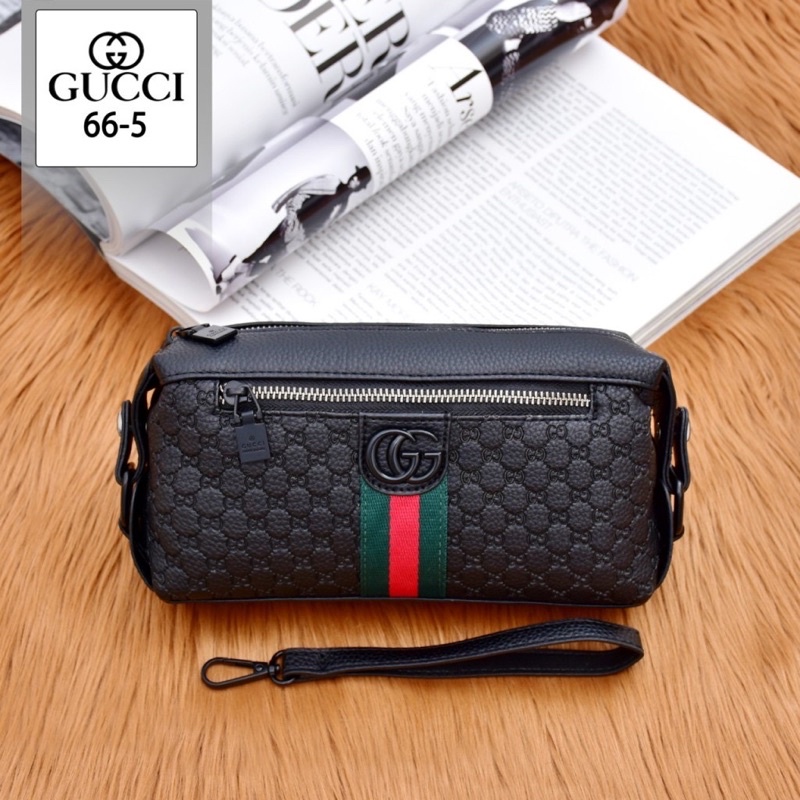 Tas Clutch Tabung Gucci Tas Tangan Handbag Pria/Wanita Kulit Import Quality