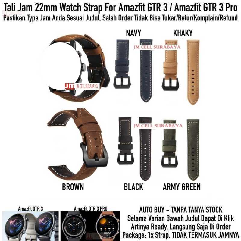 Crazy Horse Watch Strap Amazfit GTR 3 / GTR 3 Pro - Tali Jam 22mm Leather Kulit