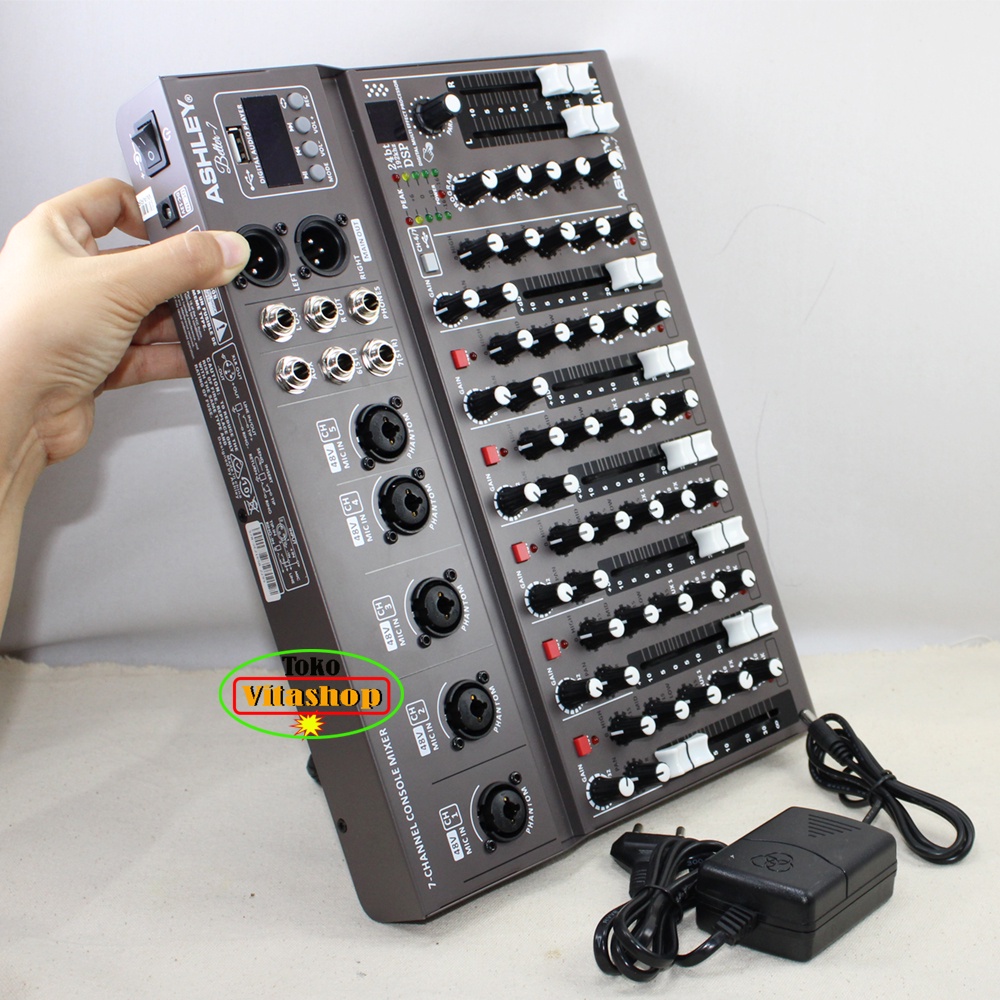 MIXER ASHLEY BETTER7/BETTER 7 7CH (USB-MP3-BLUETOOTH-RECORDING) ORIGINAL EFFECT REVERB 16 DSP NEW