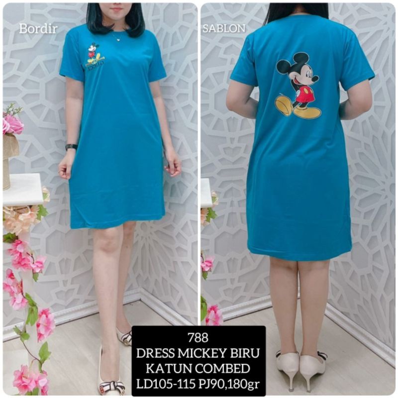 Dres mickeymouse KM 7888 daster import dress kaos import Mickey mouse Disney korea daster bangkok