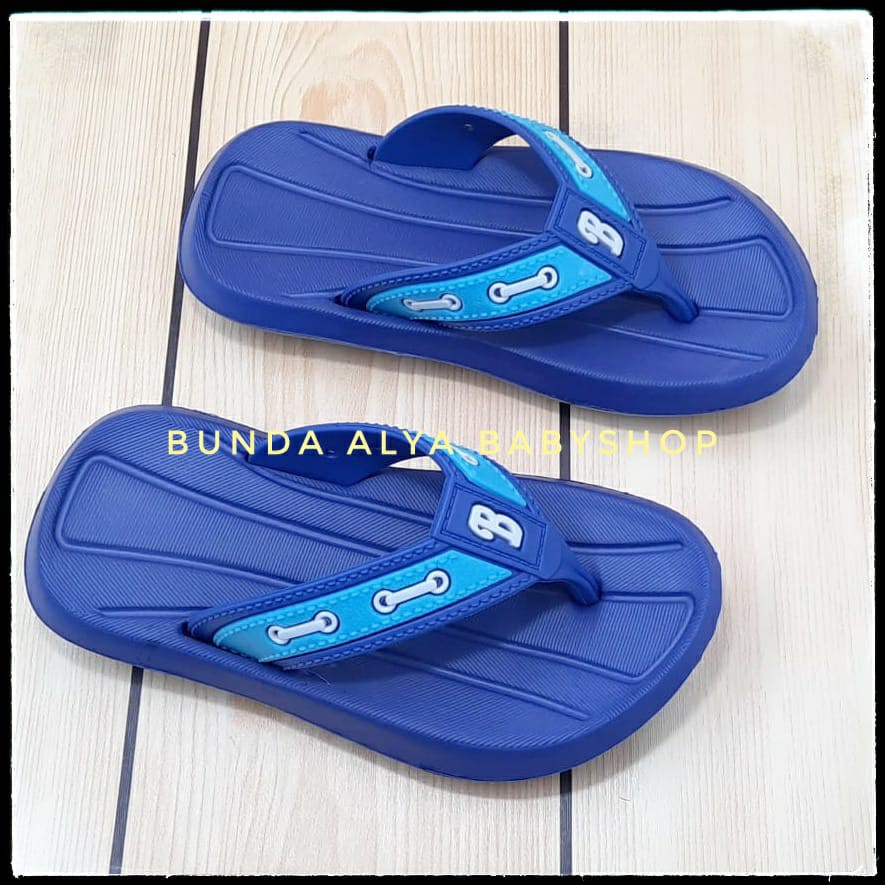 Sendal Anak Laki Jepit Umur 3 4 5 Tahun BIRU Karet Elastis - Sendal Jepit Anak Cowok Karet Anti Licin Balacca Size 24 - 29