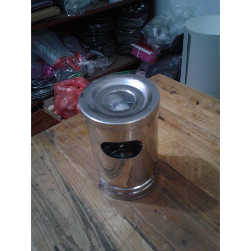 Asbak Rokok Stainless Tong Sampah Miniatur Tempat Sampah Mini Unik