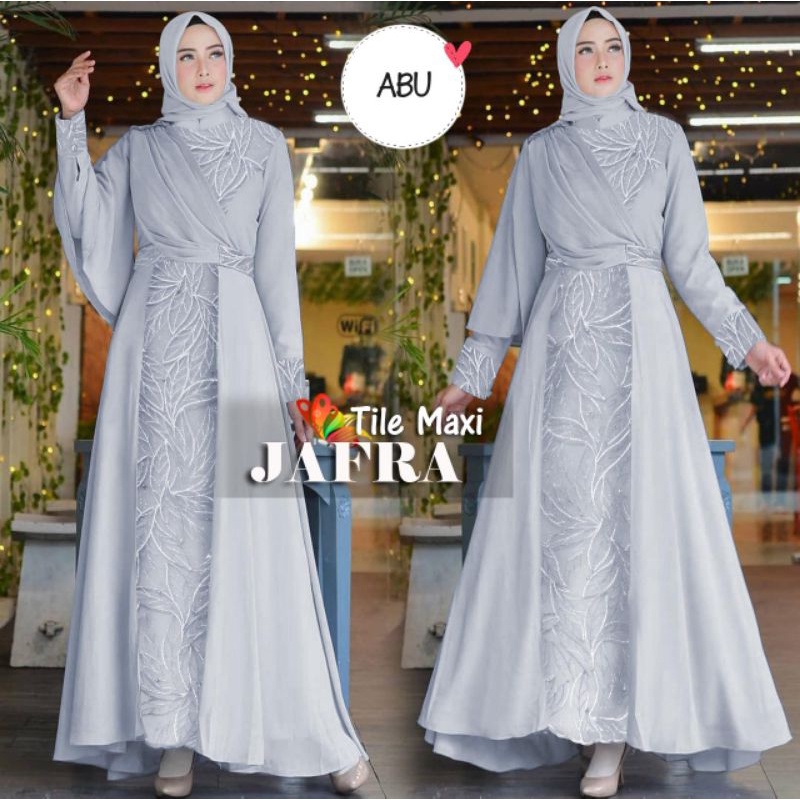 MAXY JAFRA TILE MUTIARA, GAMIS, MUSLIM, MOSCREPE PREMIUM