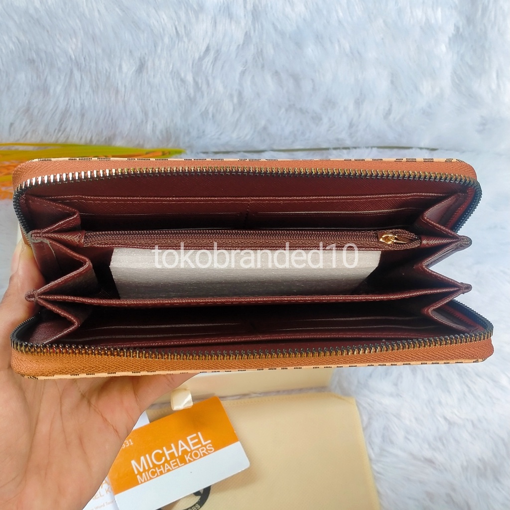 DOMPET WANITA EMKA M1CHAEL K0RS RESLETING LONG WALLET FREE BOX+PAPERBAG