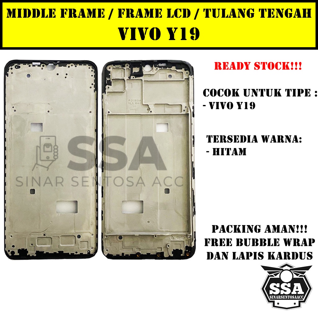 Tulang Tengah Middle Frame LCD Vivo Y19 Original 100% Tulang Casing Bezel Bezzel Bazel Handphone HP Ori Original Awet Murah Y 19