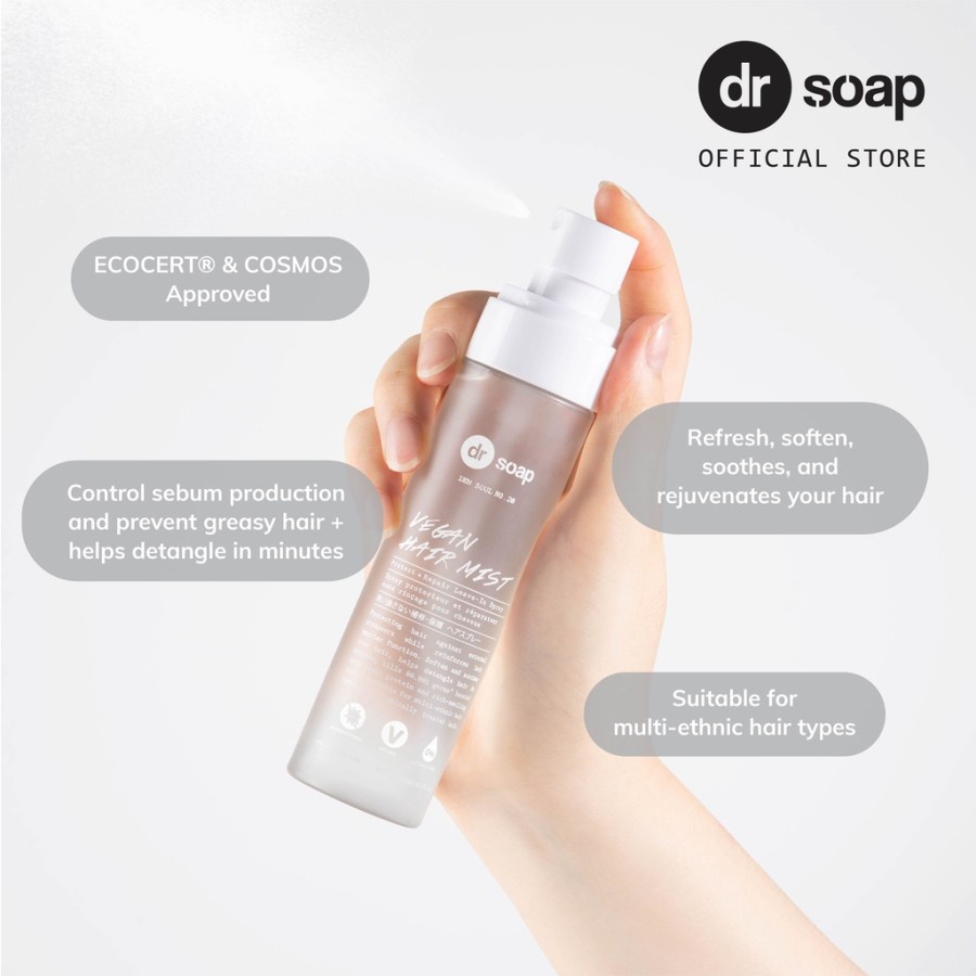 dr soap vegan hair mist antibacterial alcohol free hair perfume spray