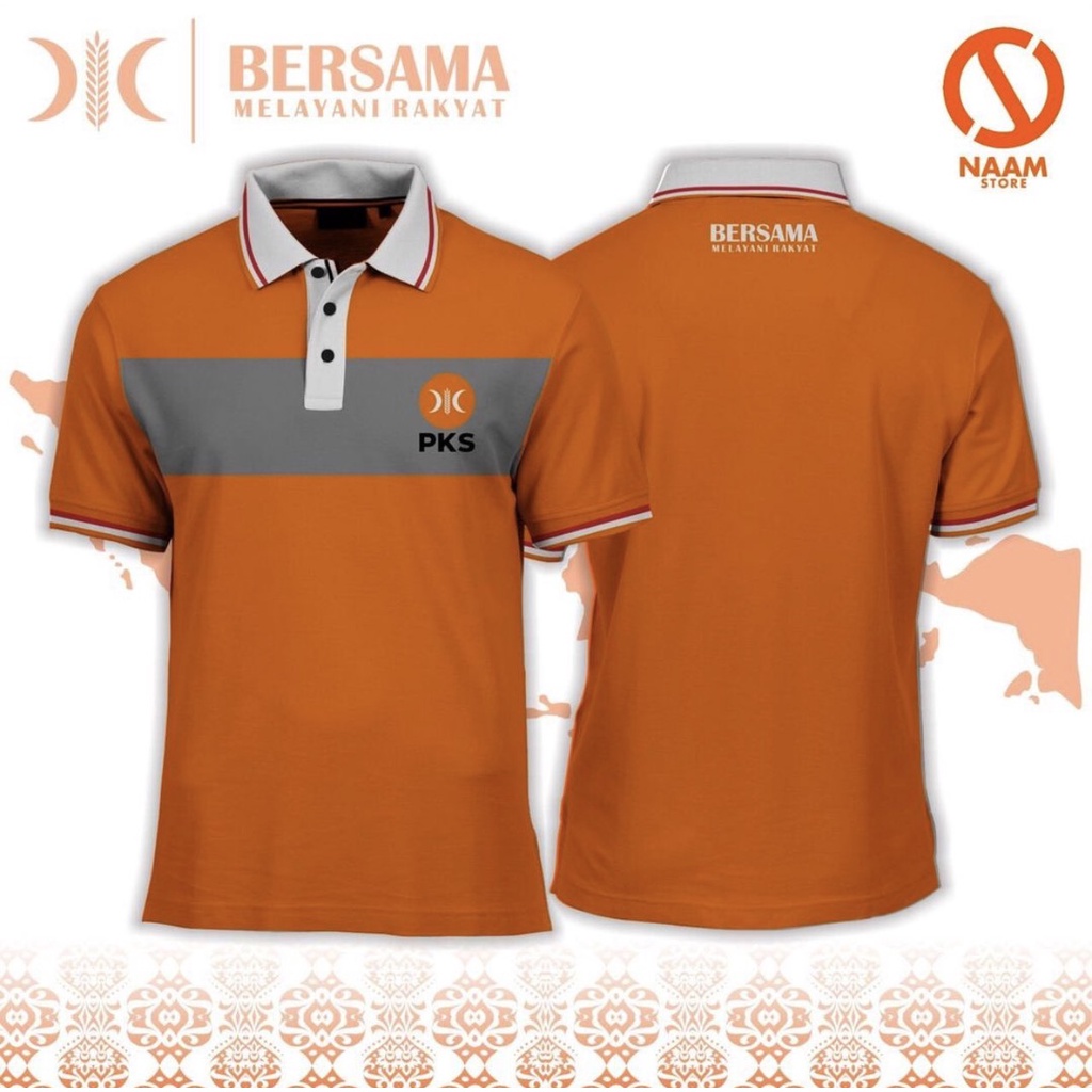 Kaos Kerah Polo Shirt PKS (Partai Keadilan Sejahtera) Oren/Orange by Naam Store