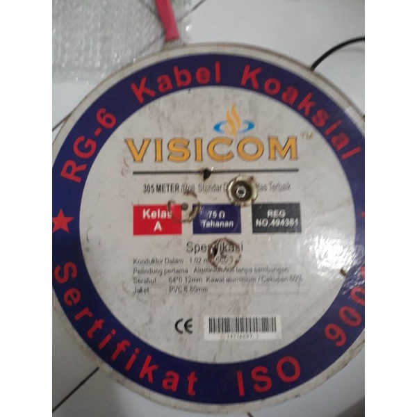 Kabel antena meteran RG6 merek visicom