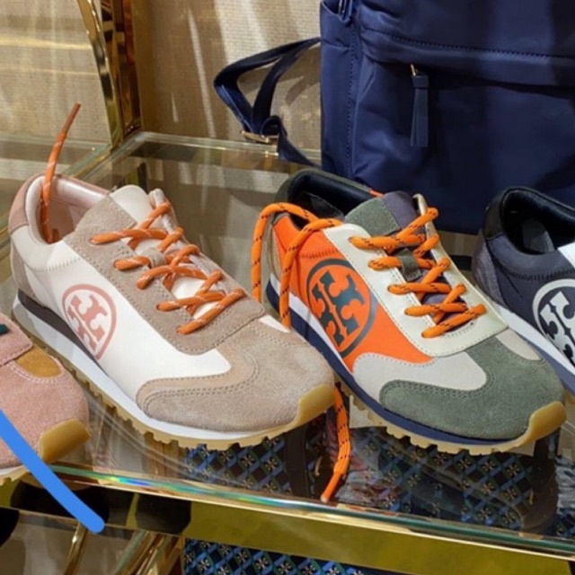 tory burch tb annie nylon runner sneaker shoes with box