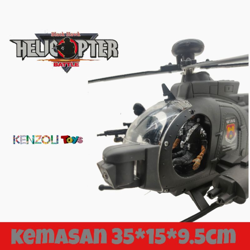 Mainan Black Hawk helicopter Battle BO Bump And Go