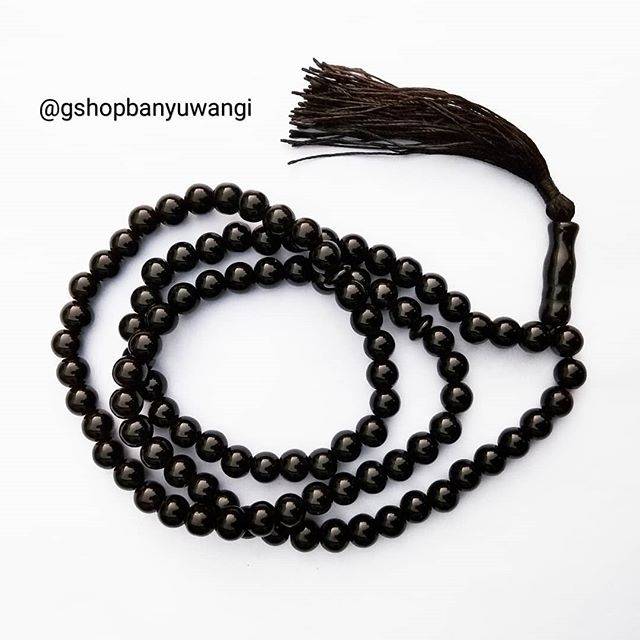 Tasbih Batu Giok Hitam Black Onyx 99 - Original Black Onyx