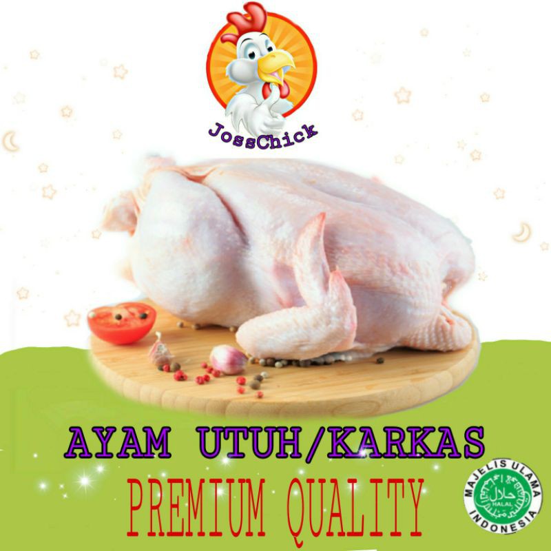 

Ayam Utuh 1.1 - 1.2 / Ayam Karkas / Whole Chicken uk 1.1 - 1.2 kg