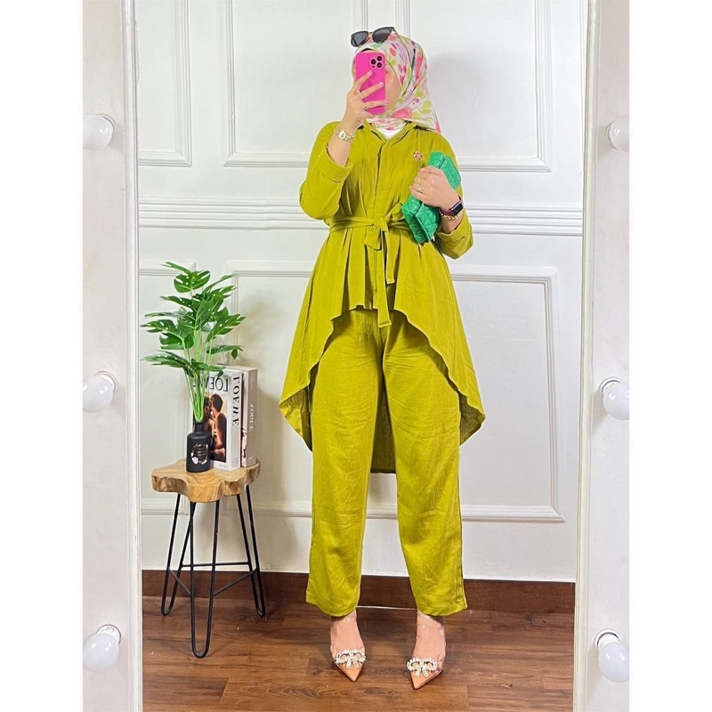 WILONA SETELAN WANITA LONG TUNIK RAYON LD 105cm