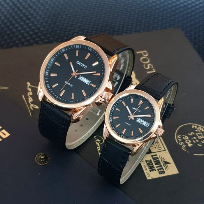 Terbatas - Jam Tangan Couple Seiko 5 Kulit