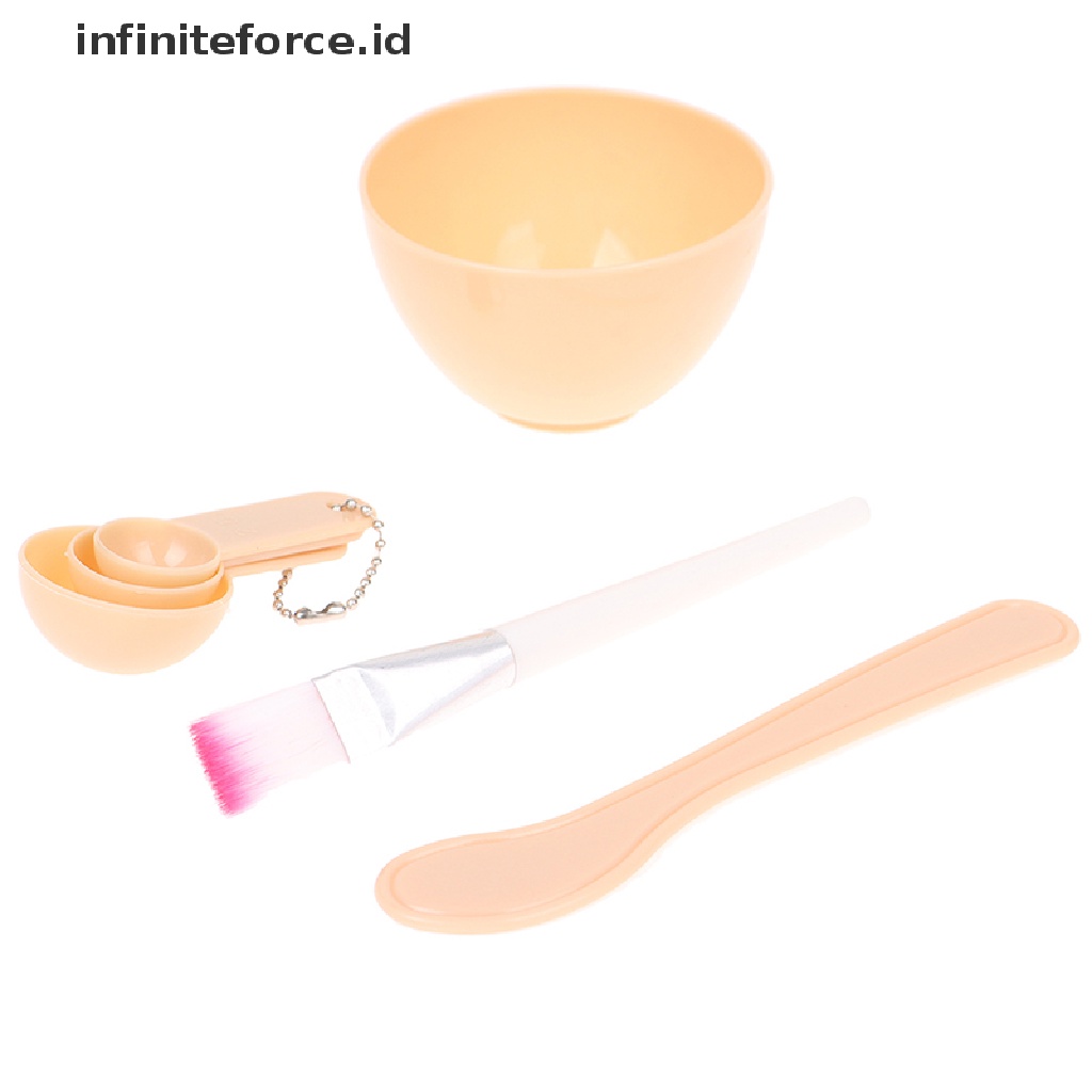 Infiniteforce.id 4pcs / Set Mangkuk + Brush + Sendok + Stik + Brush Untuk Masker Wajah Diy