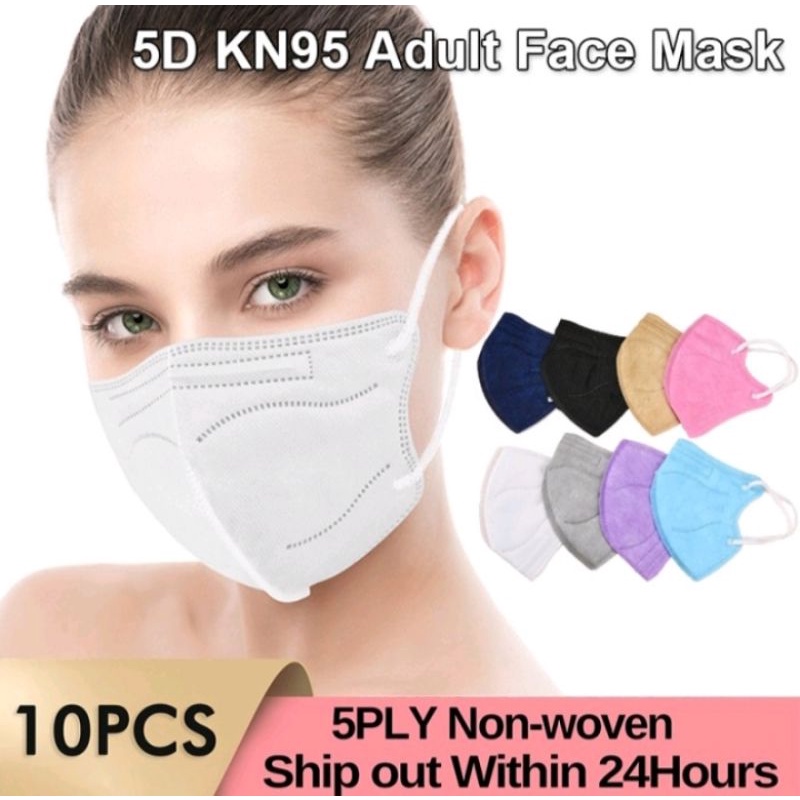 Q586 - Masker KN95 Pro 5D 5ply 5 Ply Earloop Dewasa Kemenkes isi 10 Pcs