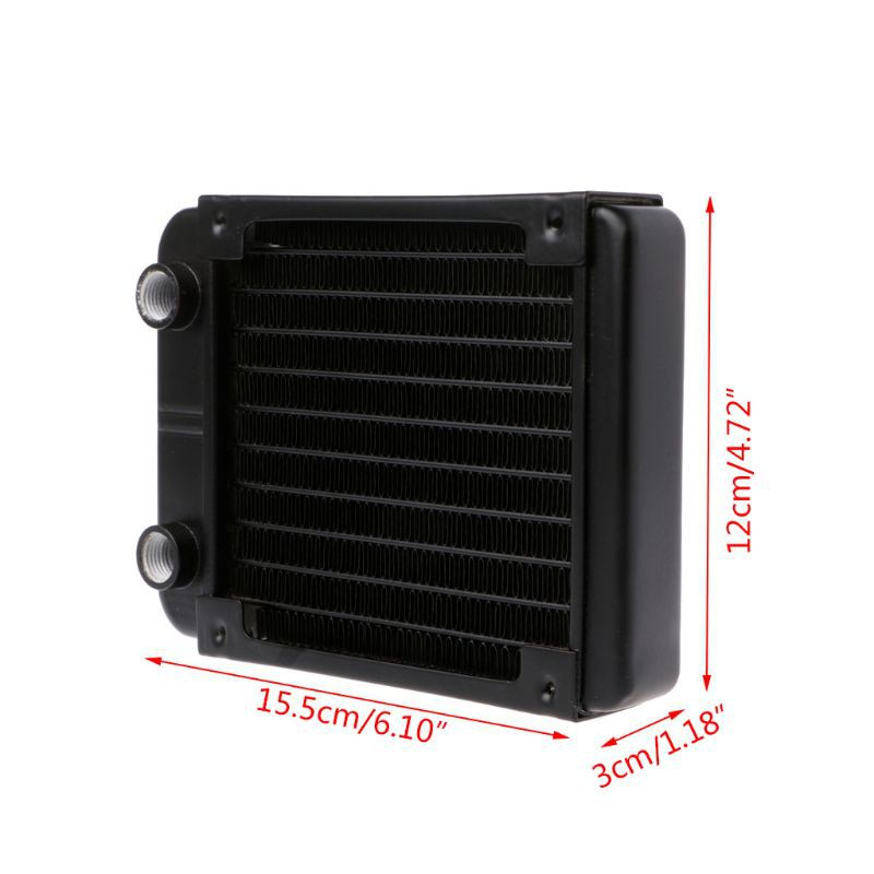 CRE  120mm Aluminum Computer Radiator Water Cooler 10 Tube CPU Heat Sink Exchanger