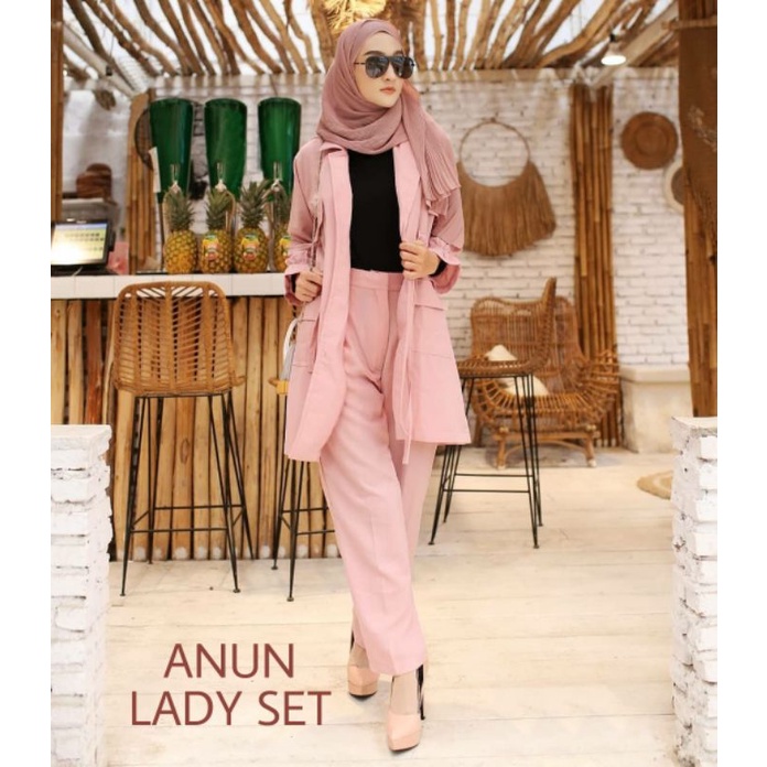 baju setelan wanita muslimah fit L / set lady cewek anun moscrepe / ukhty fashion muslim 2022 pakaia