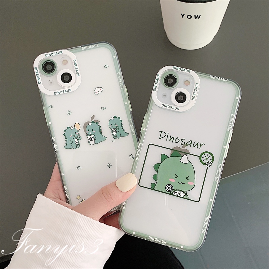 Compatible For iPhone 14 13 12 11 Pro Max XS Max XR X XS 8 7 6s 6 Plus SE 2020 Soft Case Bahan TPU Motif Kartun Dinosaurus Untuk