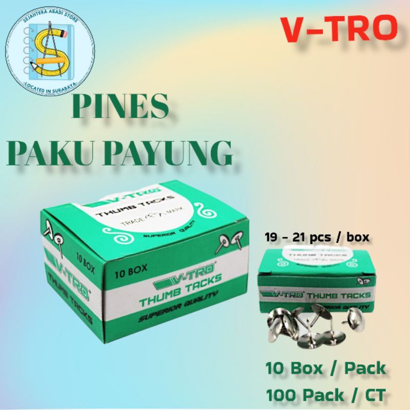 PAKU PINES PUTIH (KOTAK KECIL) PUSH PIN THUMB TACK PAKU PAYUNG