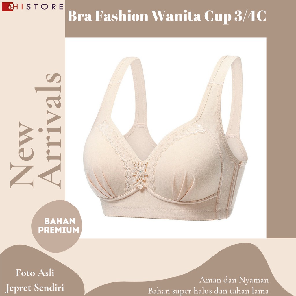 [HI]Bra BH JUMBO CUP 3/4C Fashion Wanita Bra wanita Premium Busa Tipis Tanpa Kawat Sangat Nyaman 180