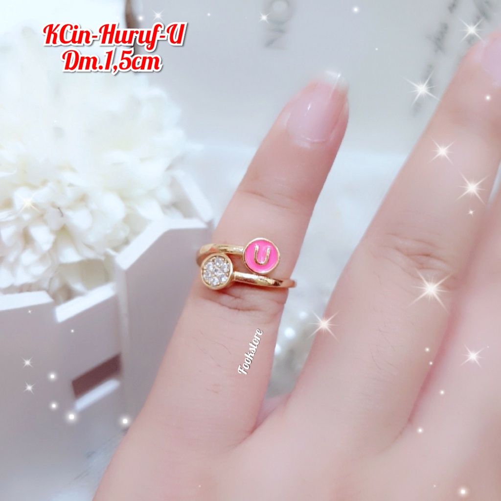 CINCIN PERHIASAN ANAK INITIAL HURUF UTK USIA 4-7TH