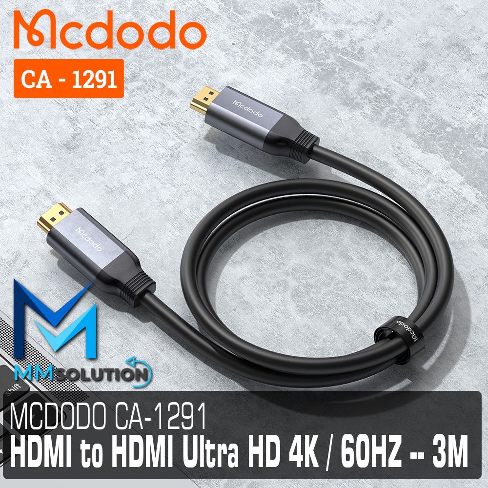 MCDODO CA-129 Kabel HDMI To HDMI 4K HD Audio Video Cable PS4 LAPTOP TV - CA-1291 -- 3M