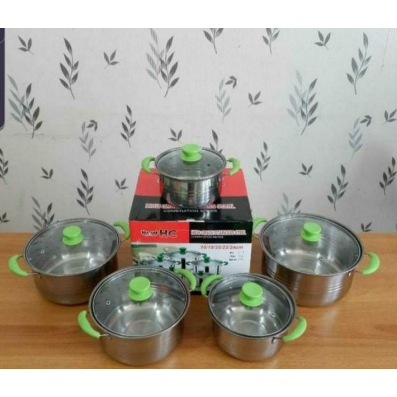 Panci set 5 Pcs NDO tutup kaca HC