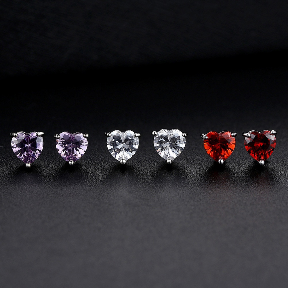 Hu Hu Hu Hu Hu Alat Bantu Pasang Kacamata♡ Anting Tusuk Gantung Wanita Desain Hati Hias Zircon Untuk Pernikahan / Hadiah