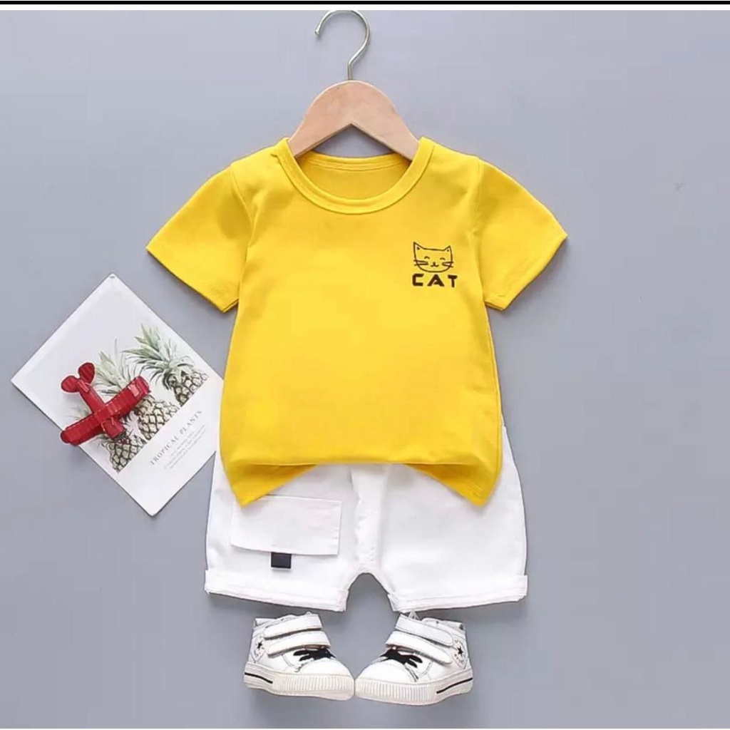 PROMO TRENDY SETELAN NEW BAJU BAYI ANAK MOTIF KUCING POP KITTY USIA 6 BULAN-5 TAHUN (UNISEX) BAHAN KATUN PREMIUM TERLARIS TERMURAH/ SETELAN NEW BAJU BAYI ANAK LAKI-LAKI/ SETELAN NEW BAJU BAYI ANAK PEREMPUAN/ SETELAN NEW BAJU BAYI ANAK COWOK