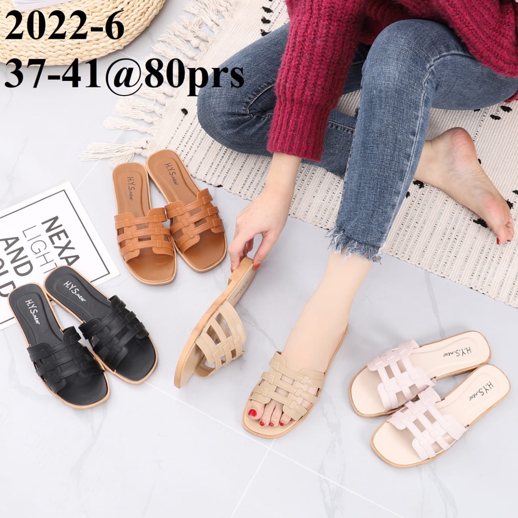 Sandal Slop Wanita Teplek Model H Garis 3 / Sandal Elegan Santai Cocok Buat Main Kualitas Import