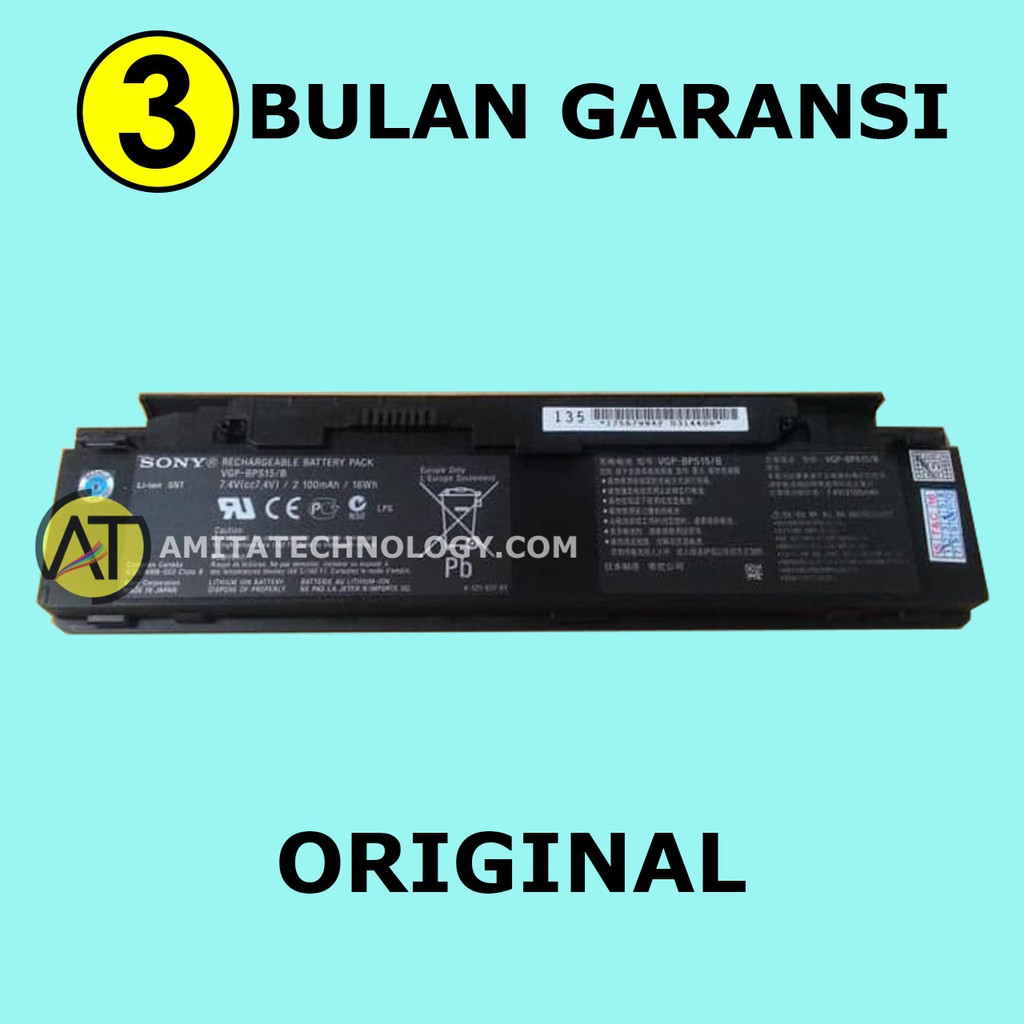 Baterai ORIGINAL SONY VAIO VGN-P11Z P11G P15Z P15G / VGP-BPS15